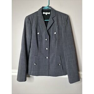 VTG Carolina Herrera virgin wool blazer Size 4 Women's Unique Lightweight Blue